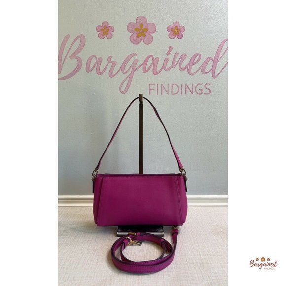 Authentic MCM Fuchsia Pink Saffiano Leather Small Shoulder/Crossbody Bag - Picture 3 of 13